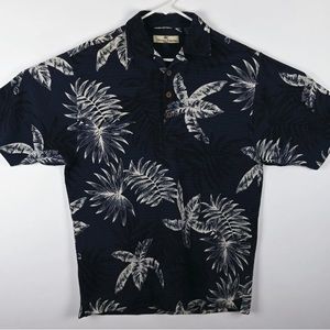 Tommy Bahama Men's Big&Tall (Small) Navy Floral Hawaiian Silk Polo